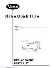 Hatco HQT-1 Replacement Parts List