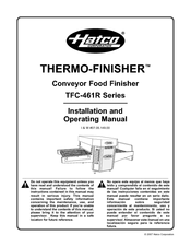 Hatco THERMO-FINISHER TFC-461R Installation And Operating Manual