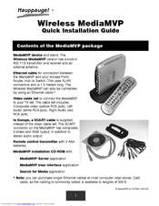 Hauppauge MediaMVP Quick Installation Manual