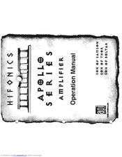 Hifonics Apollo Son of Boltar Operation Manual