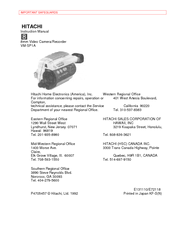 Hitachi VM-SPIA Instruction Manual