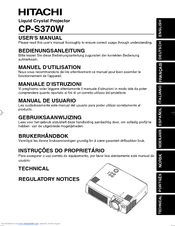 Hitachi CP-S370W User Manual