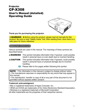 Hitachi CP-X308J User's Manual And Operating Manual