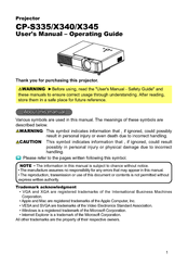 Hitachi CP-X340 series User Manual