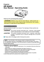 Hitachi CP-X443 series User Manual – Operating Manual