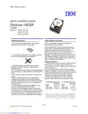 IBM Deskstar 14GXP Quick Installation Manual