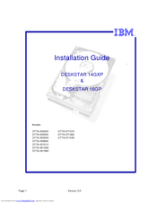 IBM DTTA-351010 - Deskstar 10.1 GB Hard Drive Installation Manual