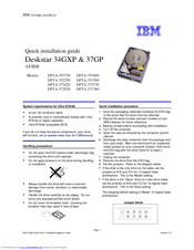 IBM Deskstar 34GXP Quick Installation Manual