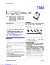 IBM IC25N020ATDA04 - Travelstar 20 GB Hard Drive Quick Installation Manual