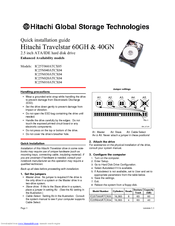 Hitachi Travelstar 60GH Quick Installation Manual