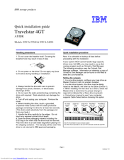 IBM DTCA-24090 - Travelstar 4.1 GB Hard Drive Quick Installation Manual