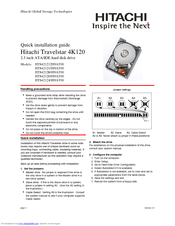 Hitachi Travelstar 4K120 Quick Installation Manual
