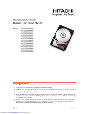 Hitachi HTS723225L9A360 Install Manual