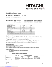 Hitachi Ultrastar 15K73 Quick Installation Manual