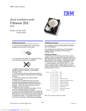 IBM DCAS-32160 - Ultrastar 2.1 GB Hard Drive Quick Installation Manual