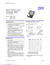 IBM DPSS-309170 - Ultrastar 9.1 GB Hard Drive Quick Installation Manual