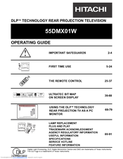 Hitachi 55DMX01WOM Operating Manual