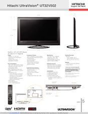 Hitachi UltraVision UT32V502 Specifications