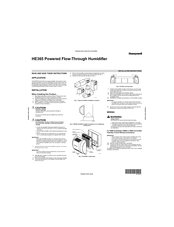 Honeywell HE365H8908 - Fan Powered Humidifier Install Manual