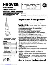 Hoover SteamVac C3820 Manuals | ManualsLib