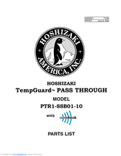 Hoshizaki TempGuard PTR1-SSB01-10 Parts List