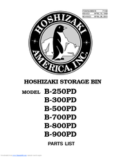 Hoshizaki B-800PD Parts List