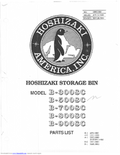 Hoshizaki B-700SC Parts List
