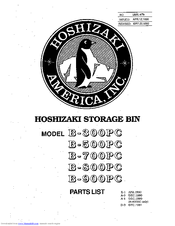 Hoshizaki B-500PC Parts List