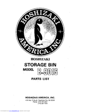 Hoshizaki B-901S Parts List