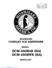 Hoshizaki DCM-450BWE Parts List