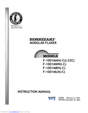 Hoshizaki F-1001MAH-C-22C Instruction Manual