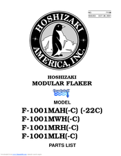 Hoshizaki F-1001MAH-C-22C Parts List