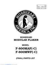 Hoshizaki F-800MWF-C Parts List