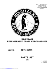 Hoshizaki KD-90D Parts List