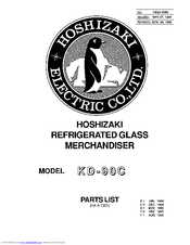 Hoshizaki KD-90C Parts List