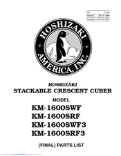 Hoshizaki KM-1600SRF Final Parts List