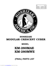 Hoshizaki KM-280MAE Parts List
