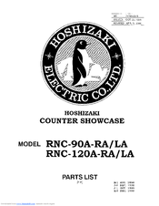 Hoshizaki RNC-90A-LA Parts List