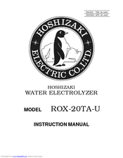 Hoshizaki ROX-20TA-U Instruction Manual