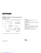 Hotpoint NWSR483GBWW Dimension Manual