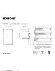 Hotpoint HTS17BBS - 16.6 cu. Ft. Top-Freezer Refrigerator Specifications