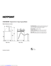 Hotpoint VBSR3100DWW Dimensions And Installation Information