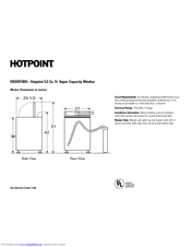 Hotpoint VBSR3100GWW - 3.2 cu. Ft. Washer Dimensions And Installation Information