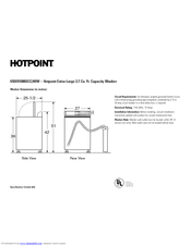 Hotpoint VBXR1090DWW Dimensions And Installation Information