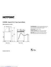 Hotpoint VLSR1090GWW - 3.2 cu. Ft. Washer Dimensions And Installation Information
