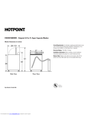 Hotpoint VWSR4150DWW Dimensions And Installation Information