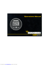 Humminbird HDR 200 Operation Manual