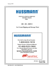 Hussmann 8HDF Installation And Service Instructions Manual
