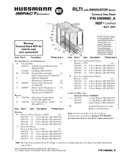 Hussmann IMPACT RLTI Technical Data Sheet
