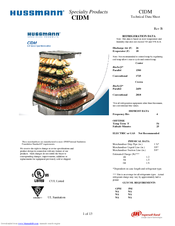 Hussmann Specialty Products CIDM Technical Data Sheet